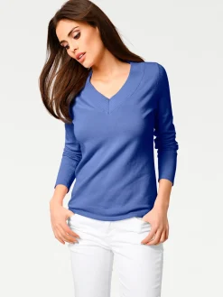 V-Ausschnitt-Pullover aus reiner Baumwolle