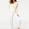 V-Ausschnitt-Pullover aus reiner Baumwolle