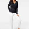 V-Ausschnitt-Pullover aus reiner Baumwolle