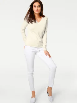 V-Ausschnitt-Pullover aus reiner Baumwolle