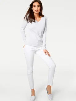 V-Ausschnitt-Pullover aus reiner Baumwolle