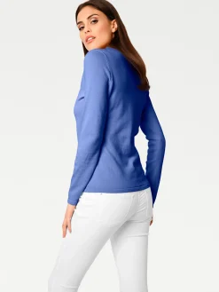 V-Ausschnitt-Pullover aus reiner Baumwolle