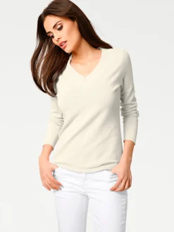 V-Ausschnitt-Pullover aus reiner Baumwolle