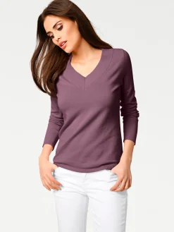 V-Ausschnitt-Pullover aus reiner Baumwolle