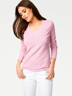 V-Ausschnitt-Pullover aus reiner Baumwolle