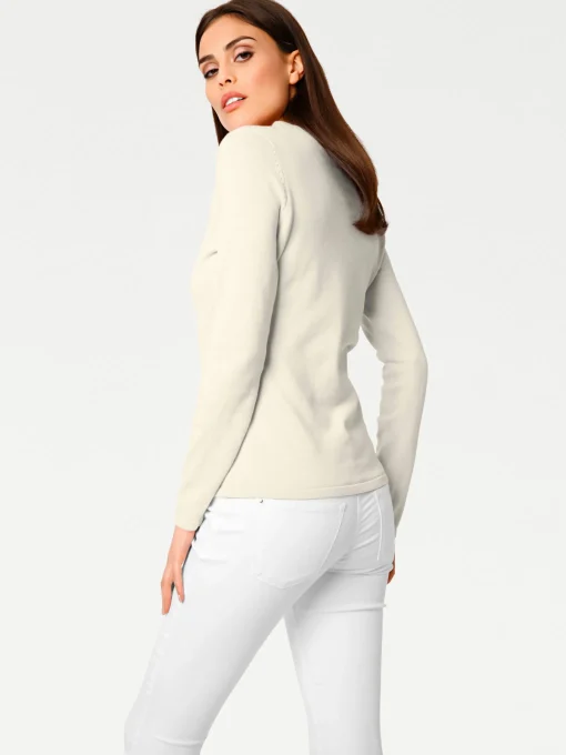 V-Ausschnitt-Pullover aus reiner Baumwolle