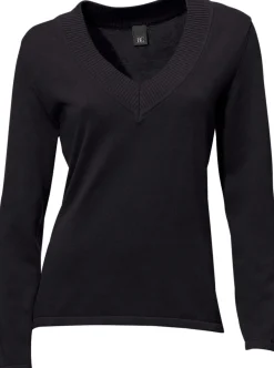 V-Ausschnitt-Pullover aus reiner Baumwolle