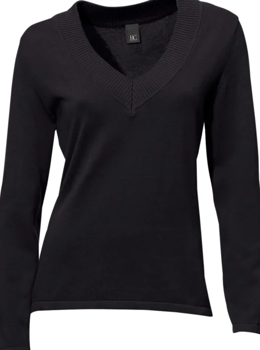 V-Ausschnitt-Pullover aus reiner Baumwolle
