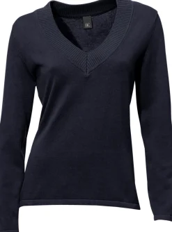 V-Ausschnitt-Pullover aus reiner Baumwolle