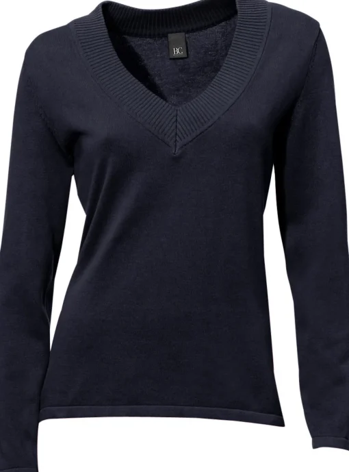V-Ausschnitt-Pullover aus reiner Baumwolle