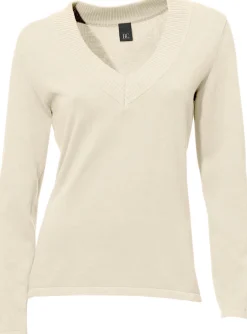 V-Ausschnitt-Pullover aus reiner Baumwolle