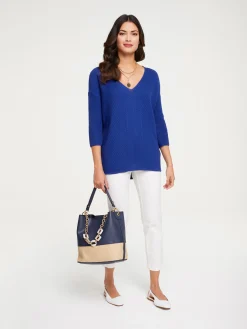 V-Ausschnitt-Pullover im Oversized-Schnitt