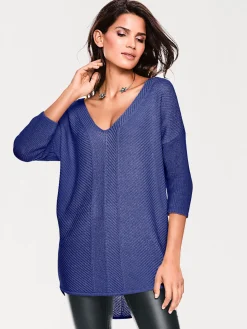 V-Ausschnitt-Pullover im Oversized-Schnitt