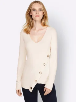 V-Ausschnitt-Pullover in asymmetrischer Form