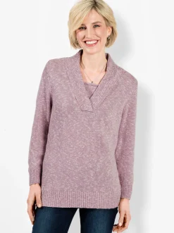 V-Ausschnitt-Pullover in 2-in-1-Optik