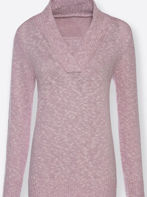 V-Ausschnitt-Pullover in 2-in-1-Optik