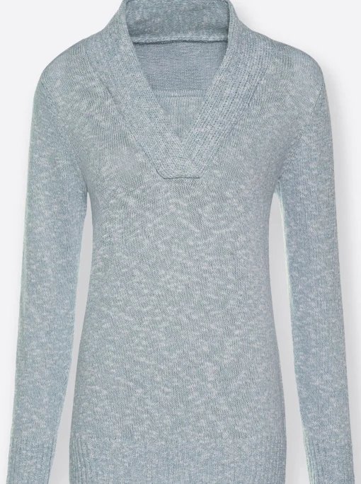 V-Ausschnitt-Pullover in 2-in-1-Optik