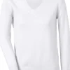 V-Ausschnitt-Pullover mit Baumwolle