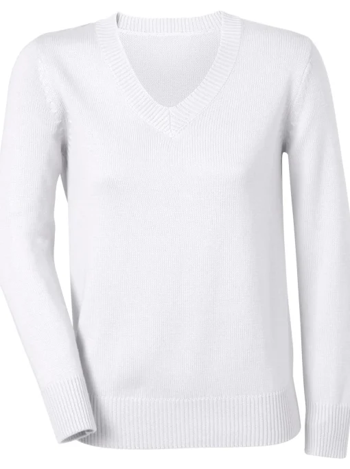 V-Ausschnitt-Pullover mit Baumwolle