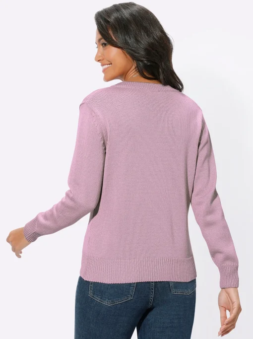 V-Ausschnitt-Pullover mit Baumwolle
