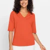 V-Shirt mit V-Ausschnitt, pflegeleicht