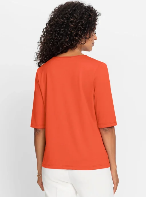 V-Shirt mit V-Ausschnitt, pflegeleicht