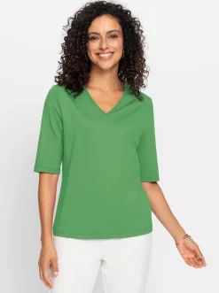 V-Shirt mit V-Ausschnitt, pflegeleicht