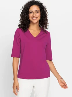 V-Shirt mit V-Ausschnitt, pflegeleicht