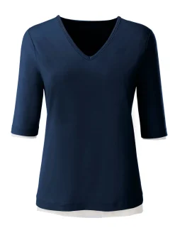 V-Shirt mit V-Ausschnitt, pflegeleicht
