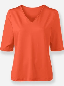 V-Shirt mit V-Ausschnitt, pflegeleicht