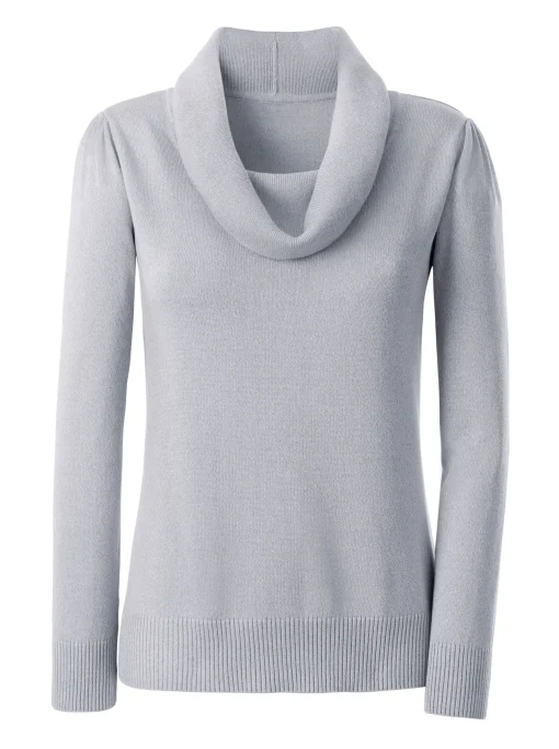 Wasserfallpullover im Baumwoll-Viskose-Mix