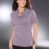 Wasserfallshirt mit kurzen Ärmeln