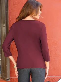 Wasserfallshirt mit 3/4-langen Ärmeln