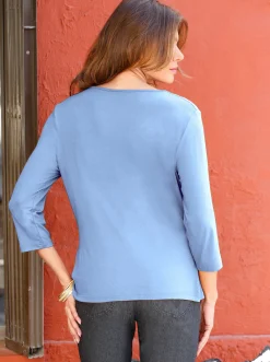 Wasserfallshirt mit 3/4-langen Ärmeln