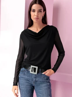 Wasserfallshirt mit transparenten Ärmeln