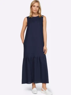 Webkleid mit Leinen-Anteil
