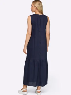 Webkleid mit Leinen-Anteil