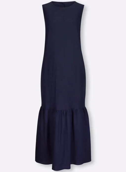 Webkleid mit Leinen-Anteil