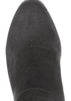 Weitschaftstiefel aus Velours-Lederimitat