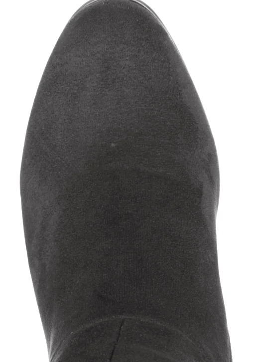 Weitschaftstiefel aus Velours-Lederimitat