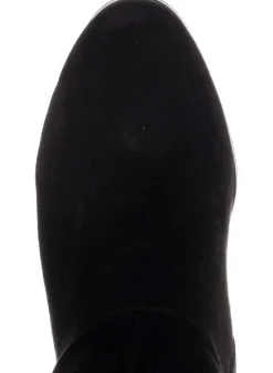 Weitschaftstiefel aus Velours-Lederimitat
