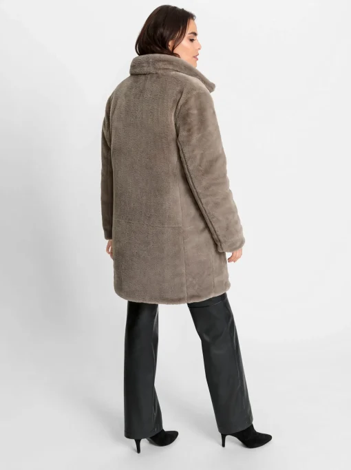 Wendejacke aus Stepp und Pelz-Imitat