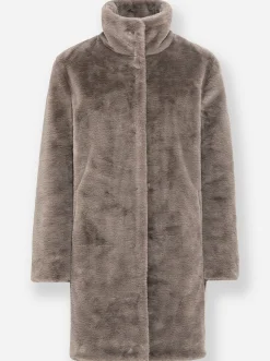Wendejacke aus Stepp und Pelz-Imitat