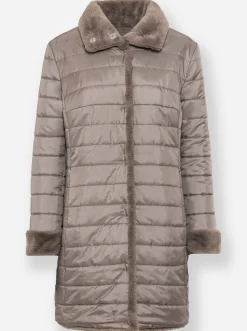 Wendejacke aus Stepp und Pelz-Imitat
