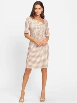 Wickelkleid mit Pepita-Muster