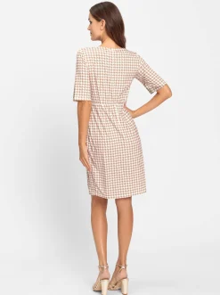 Wickelkleid mit Pepita-Muster