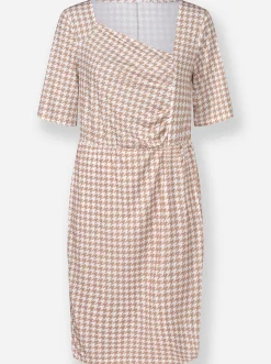 Wickelkleid mit Pepita-Muster