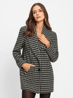 Wolljacke mit Hahnentritt-Muster
